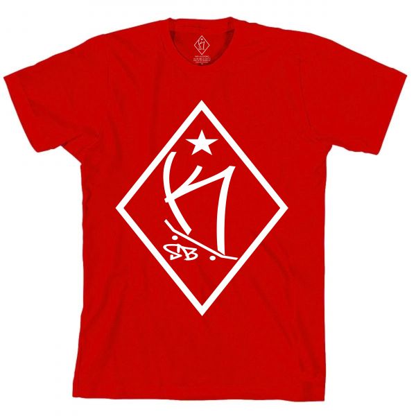 camiseta logo - vermelha/branca