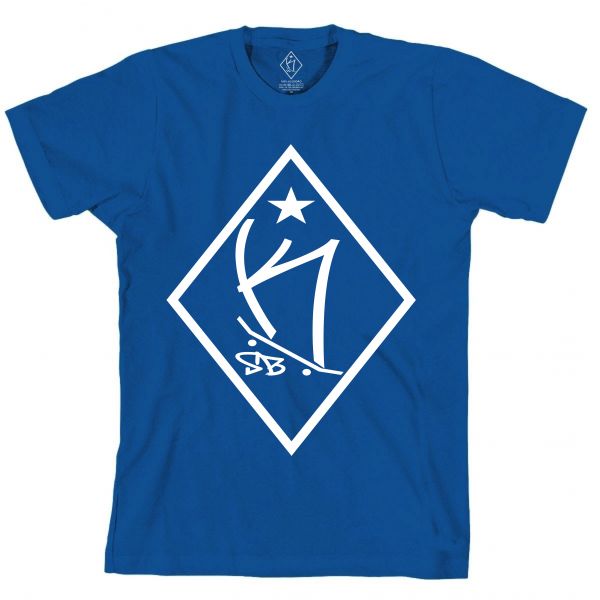 camiseta logo - azul/branca